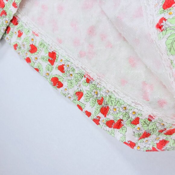 Vintage Girls Novelty Strawberry Fruit Print Quilted Dressing Gown Robe 6 - 8 - Picture 6 of 10